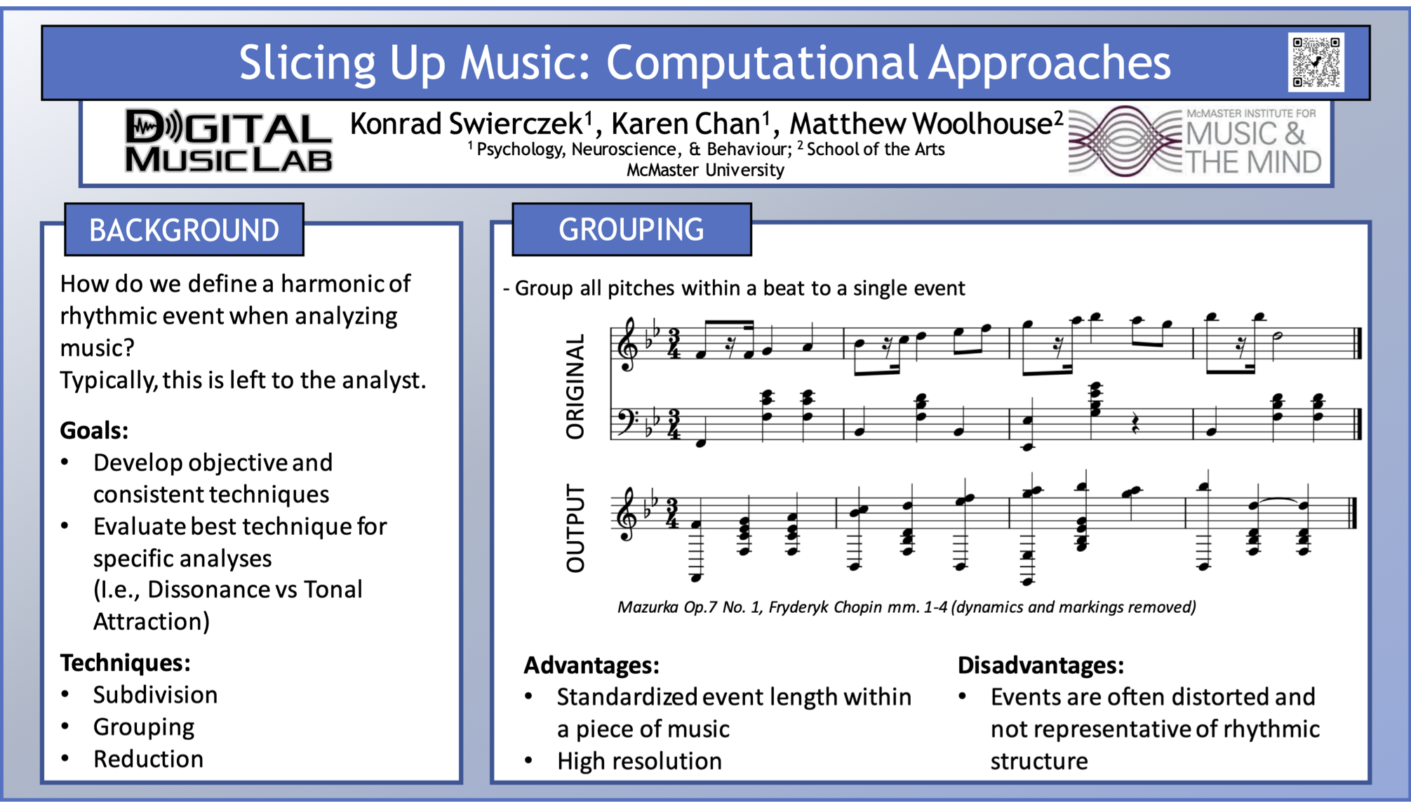 Part 2 of 3 of the Poster for Slicing up music: Computational Approaches